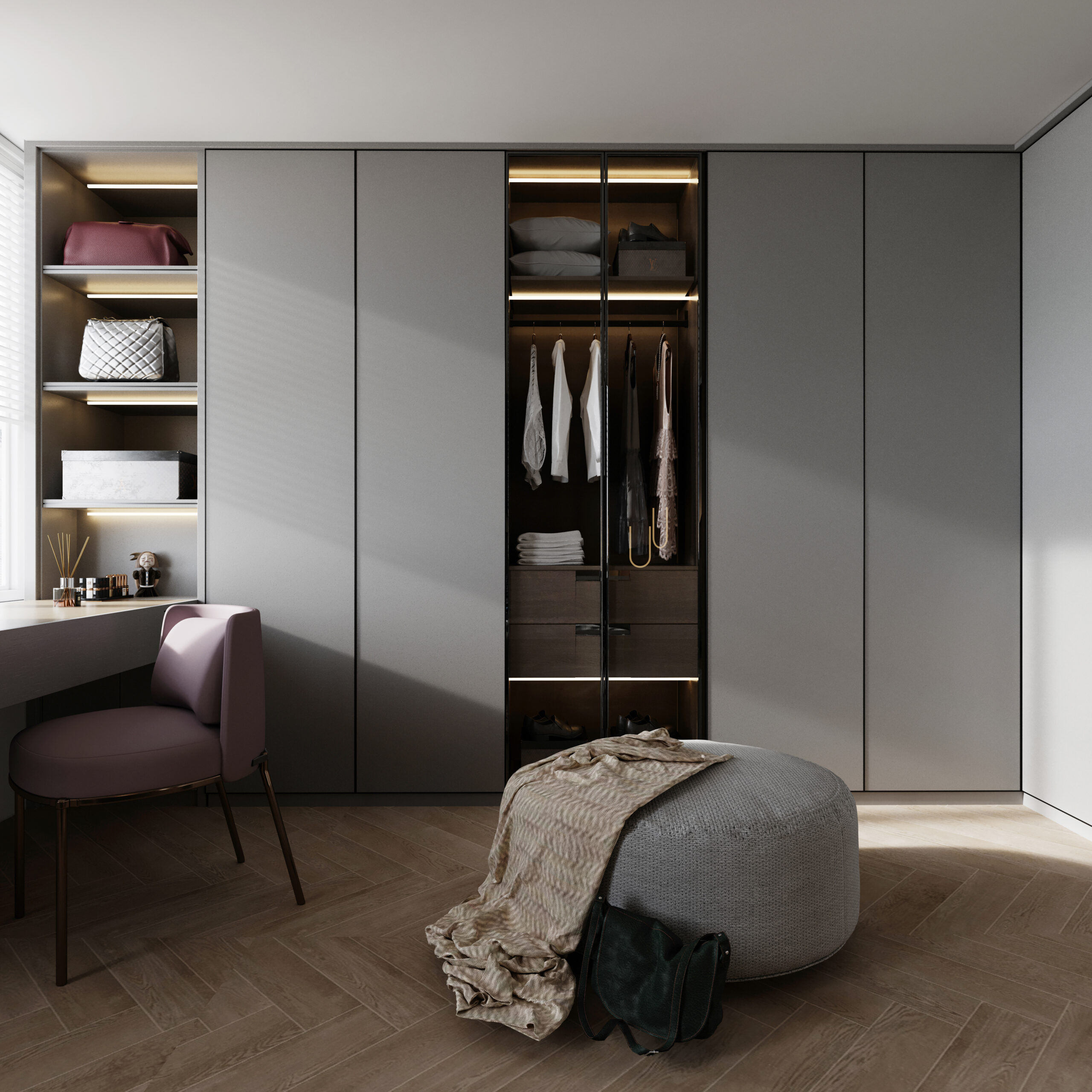 3d render of home dressing room
